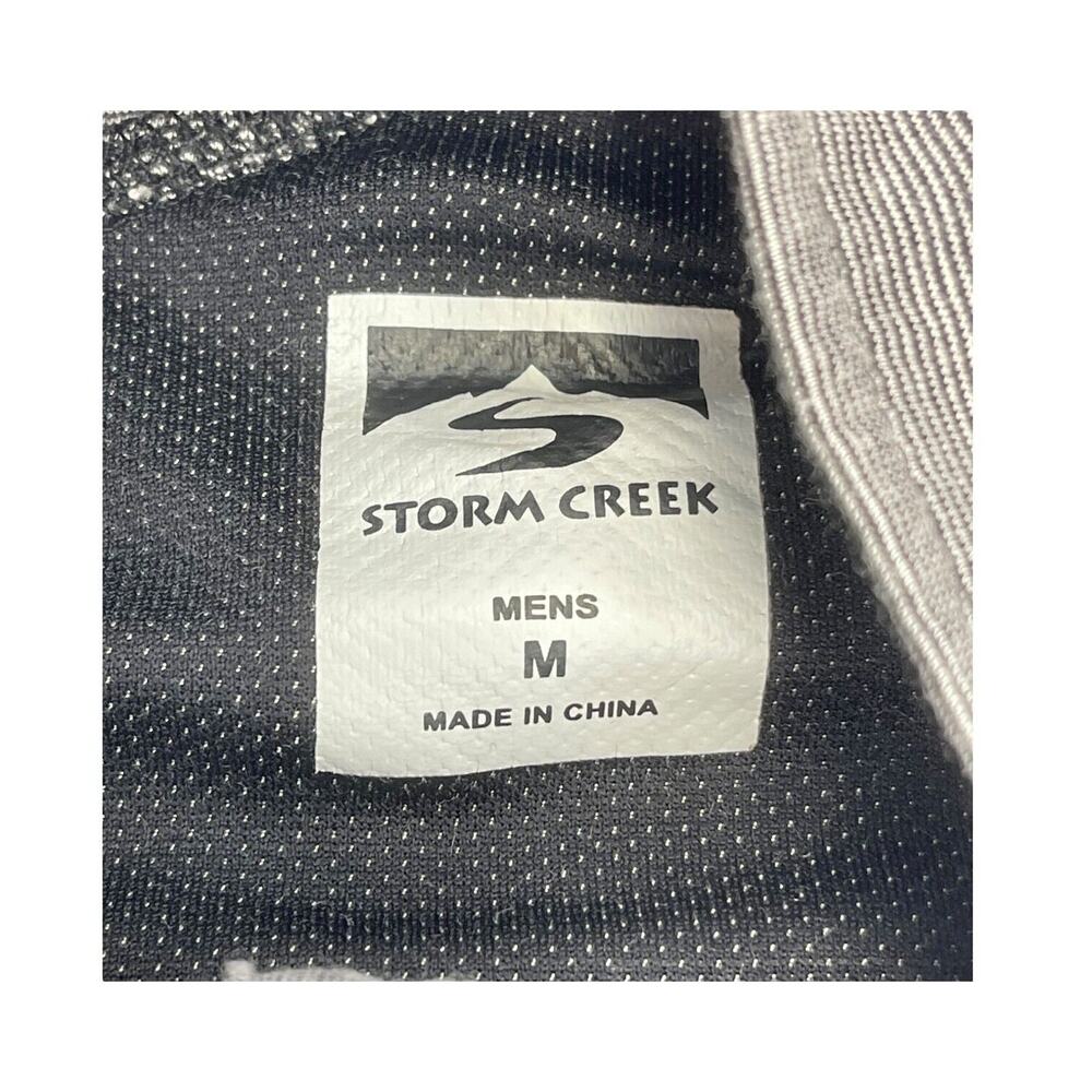 Storm Creek Activewear Top Men's Medium Gray Striped Raglan Sleeve Quarter Zip - Picture 2 of 9